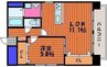 カーサ・フィオーレ表町 1LDKの間取り