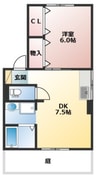 すずらん　Ⅰ 1DKの間取り