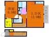 フィオリトゥーラ 1LDKの間取り