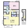 ウエストヒルズ 1LDKの間取り
