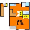 ブランブロック白石 1Kの間取り