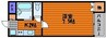アークヒルズ大元 1Kの間取り