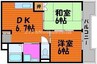 ハイツ岡本 2DKの間取り