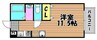 メゾン伊福町 1Kの間取り