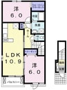 サンリットＢ 2LDKの間取り