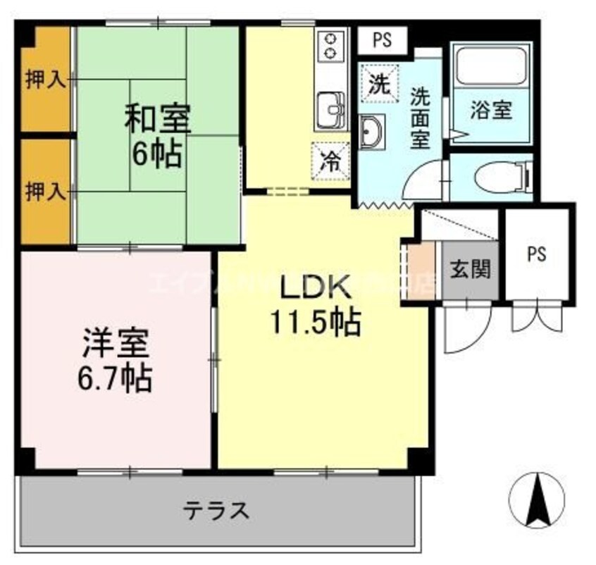 間取図 グランデュール高柳Ｂ棟