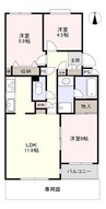 コープ野村伊島コートハウス 3LDKの間取り