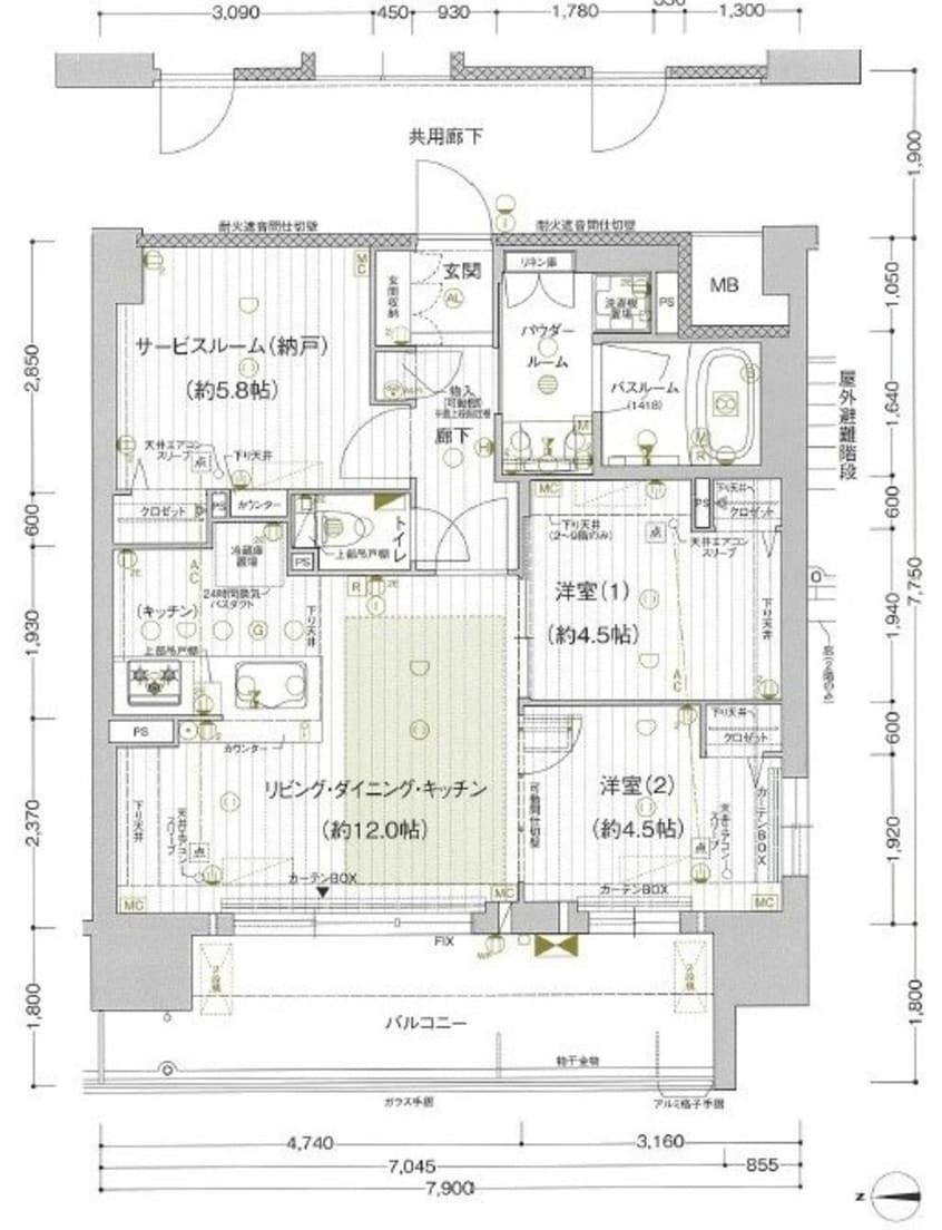 間取図 プレサンス ロジェ 岡山駅元町