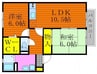 フロリアーデ平野 2LDKの間取り