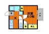 コーポエフワン 1Kの間取り