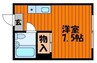 山下コーポ 1Kの間取り