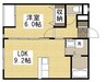 スカイヒルズⅡ 1LDKの間取り
