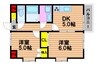キャッスル絵図町 2DKの間取り