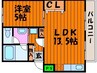 クレール学南運動公園 1LDKの間取り