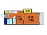 下伊福かわいマンション 1DKの間取り