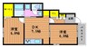ハアラン御津 2DKの間取り