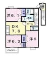 ベルフラワーⅢ 3DKの間取り