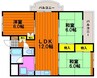 キャステル新野 3LDKの間取り