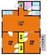メゾンラスタⅢ 2LDKの間取り