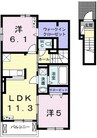 サンシャインハウスⅣＢ 2LDKの間取り
