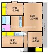 ベンビレッジ平田西公園 3LDKの間取り