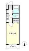ウエストヒルズ野田　B棟 1Kの間取り