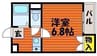 後楽苑マンション 1Kの間取り