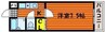 ウエストヒルズ野田　Ｃ棟 1Kの間取り