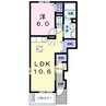 楓　Ⅱ番館 1LDKの間取り