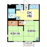 ハイツ水越A棟 2Kの間取り