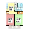 セジュール村上 2DKの間取り