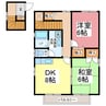 キャッスル絵夢 2DKの間取り
