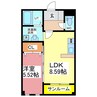 クロスロード 1LDKの間取り
