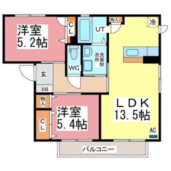 間取図 リブェール上野　Ｂ棟