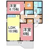 サラエＹＳ　Ｂ棟 2LDKの間取り