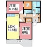 サラエＹＳ　Ｂ棟 2LDKの間取り