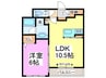ラ・ぺジーブル 1LDKの間取り
