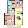 クレストタウンＢ 2LDKの間取り