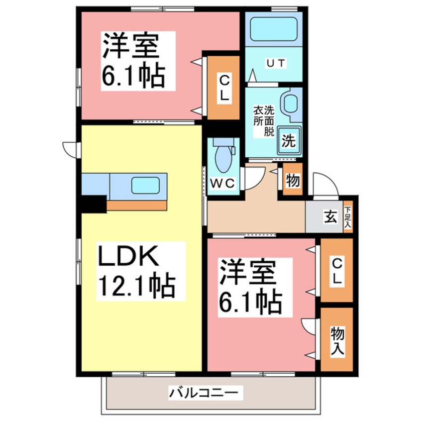 間取図 クレストタウンＢ