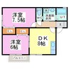 サラエＹＳ　Ａ棟 2DKの間取り