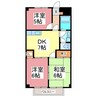 マンション緑ヶ丘 3DKの間取り