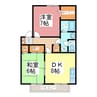 パリワールハウス 2DKの間取り