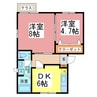 コーポ筧 2DKの間取り