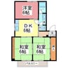 パセオ花堂 3DKの間取り