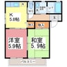 ＶＡＬＵＧＥ豊岡　Ｃ・Ｄ 2DKの間取り