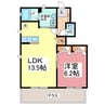 マースⅠCD棟 1LDKの間取り