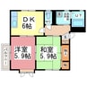 プランベール 2DKの間取り