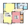 プランベール 1LDKの間取り