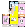 グレイスコート 3LDKの間取り