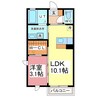 ビューカルチェ 1LDKの間取り